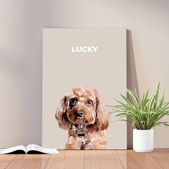 Iconic Paw Modern Custom Pet Portrait Autumn / Canvas / 8 x 10