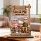 The Best Gift Ever :) 3D Effect Old Couple Sitting On Rocking Chair - Personalized 2-Layered Wooden Plaque - Anniversary, Valentine's Day Gift For Him, Gift For Her
