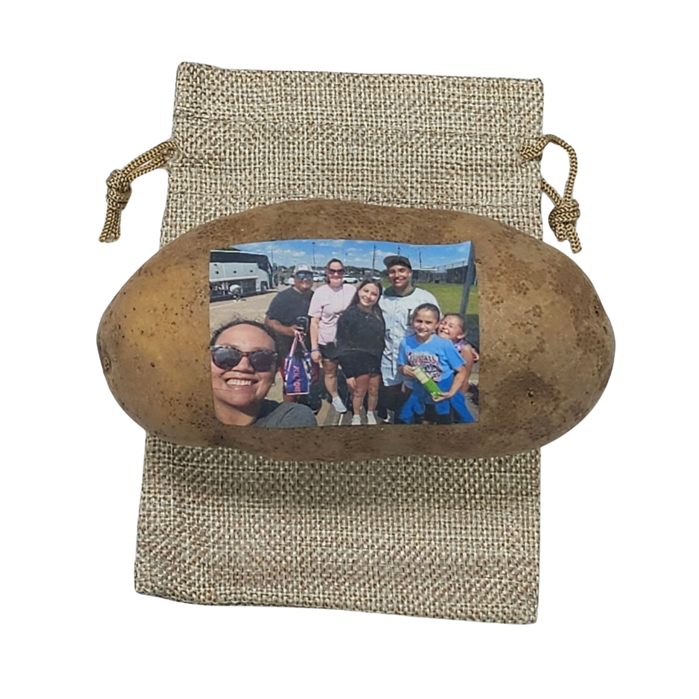 Potato Parcel - Your Image and Message on a Potato! A Unique Gift!