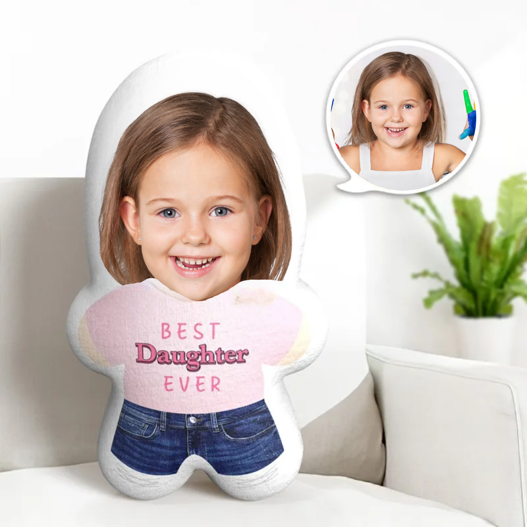 The Best Gift Ever :) Custom Best Daughter Ever Face Pillow Personalized Photo Pillow Idea Gift for Kid