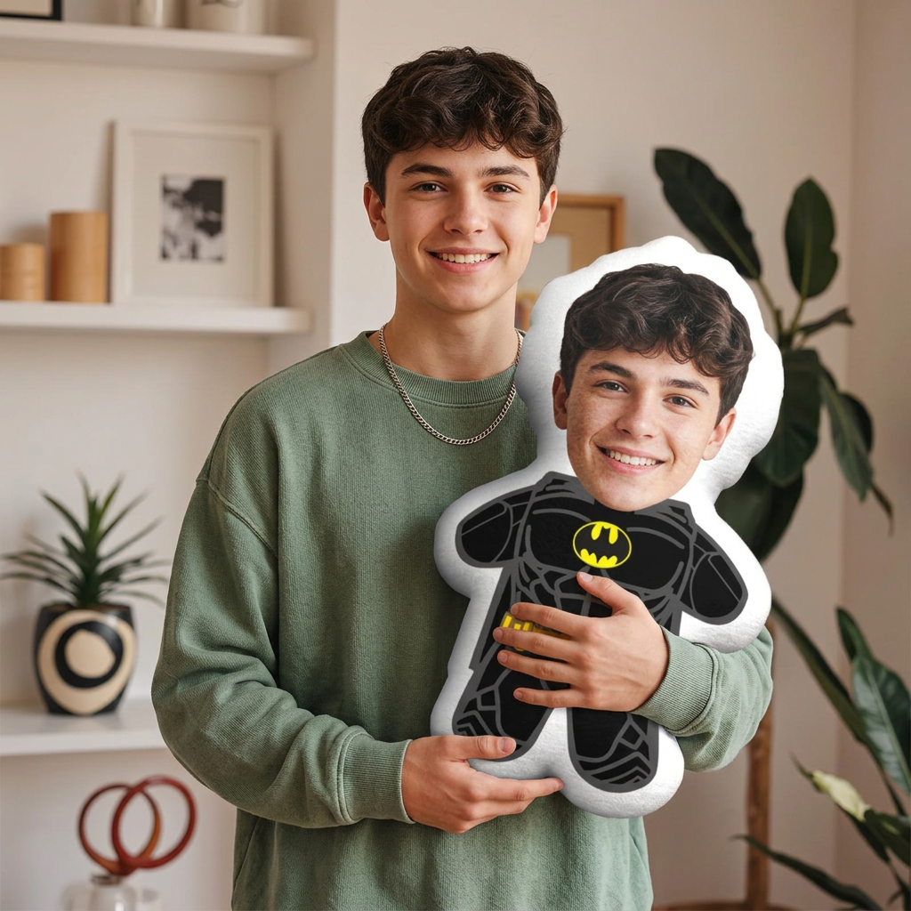 The Best Gift Ever :) Custom Face Pillow Batman Minime Throw Pillow Custom Face Gifts Personalised Photo Minime Pillow