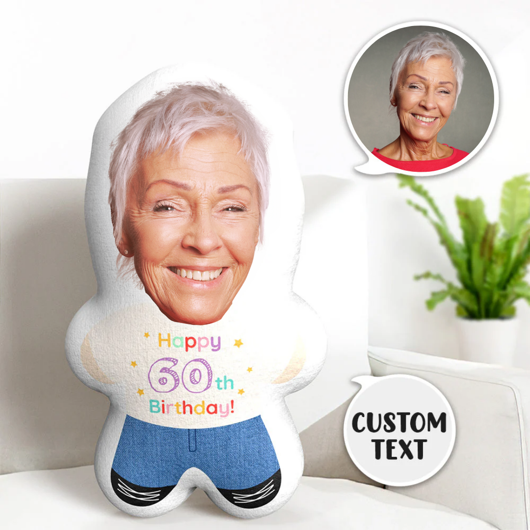 Custom Face Pillow Birthday Minime Throw Pillow Custom Text Personalized Birthday Gifts