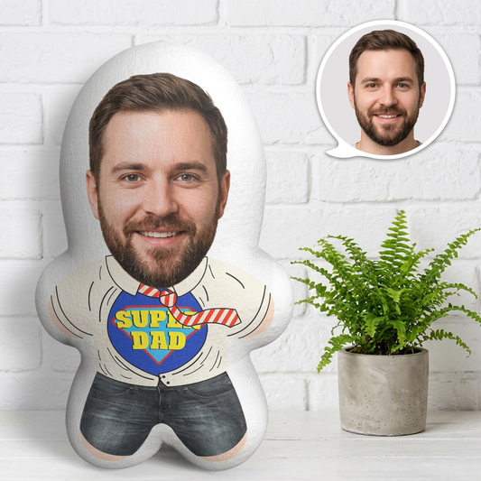 The Best Gift Ever :) Custom Face Pillow Super Dad Minime Personalized Photo Minime Pillow Gifts