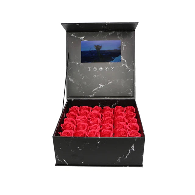 The Best Gift Ever :) Flowers Motion Video Box Marble Black