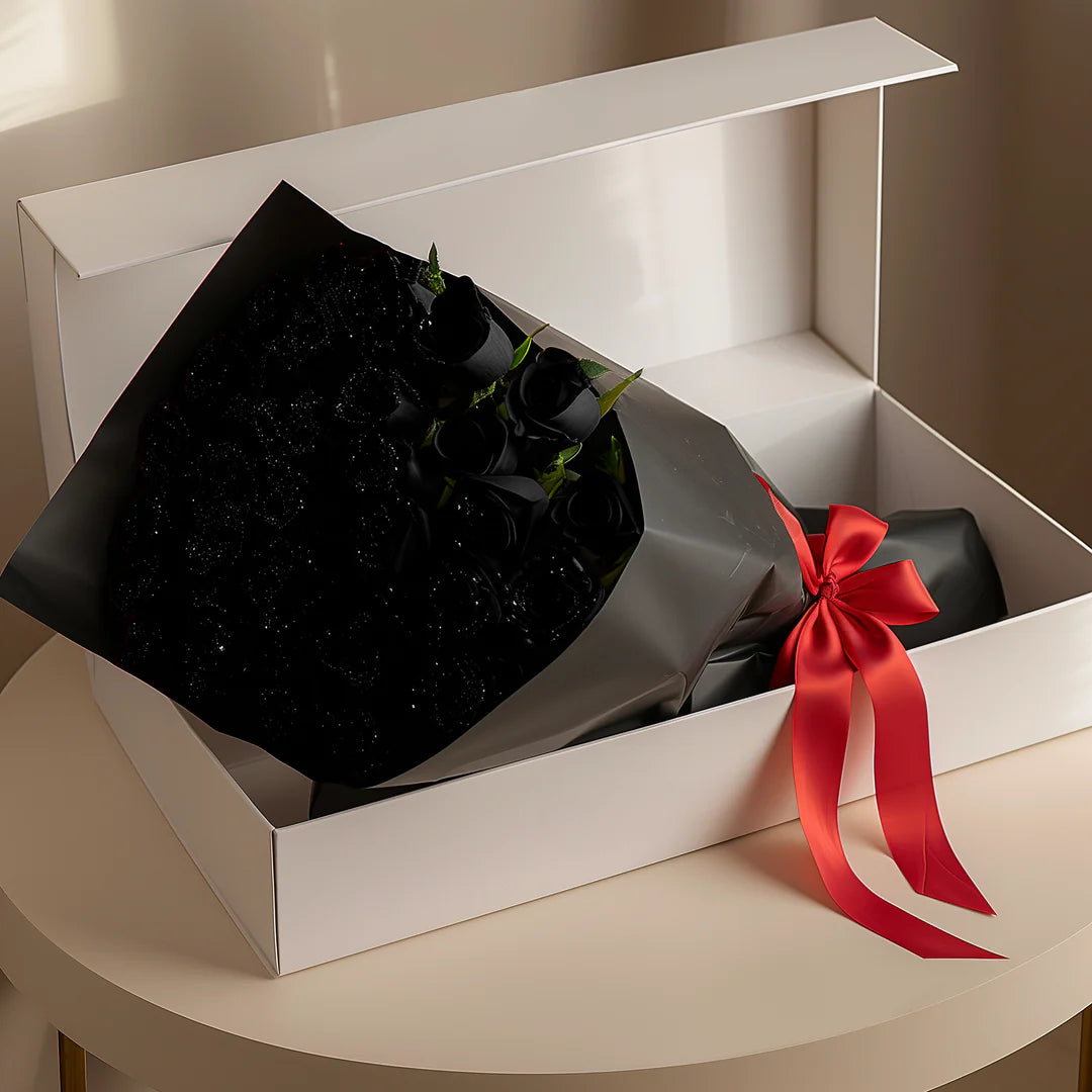 The Best Gift Ever :) Glitter Rose Bouquet Black / 30 / Pink