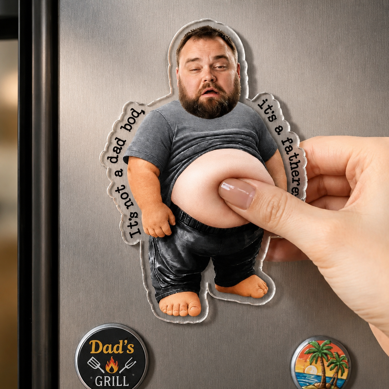 The Best Gift Ever :) It’s Not A Dad Bod, It’s A Father Figure - Funny Father's Day Gift - Personalized Fridge Magnet