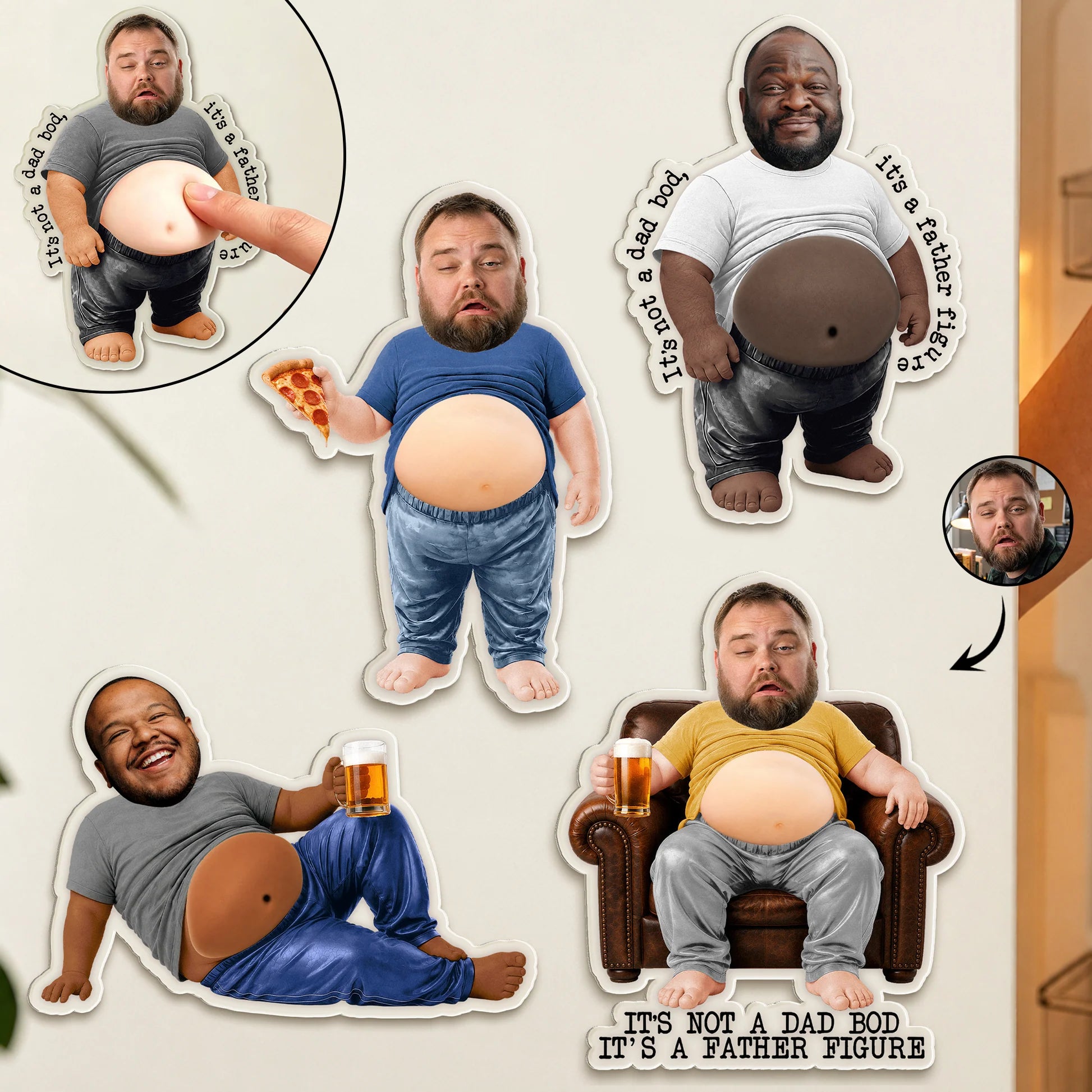 The Best Gift Ever :) It’s Not A Dad Bod, It’s A Father Figure - Funny Father's Day Gift - Personalized Fridge Magnet