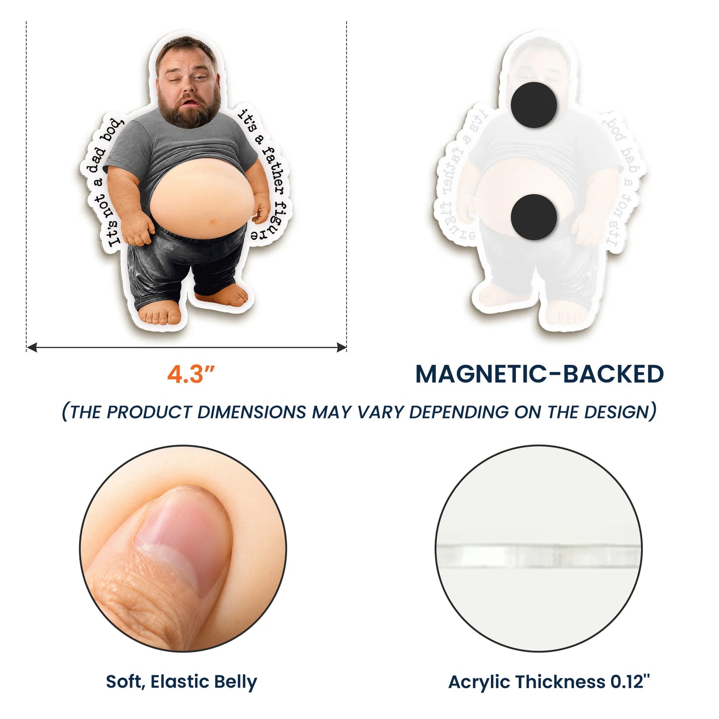 The Best Gift Ever :) It’s Not A Dad Bod, It’s A Father Figure - Funny Father's Day Gift - Personalized Fridge Magnet