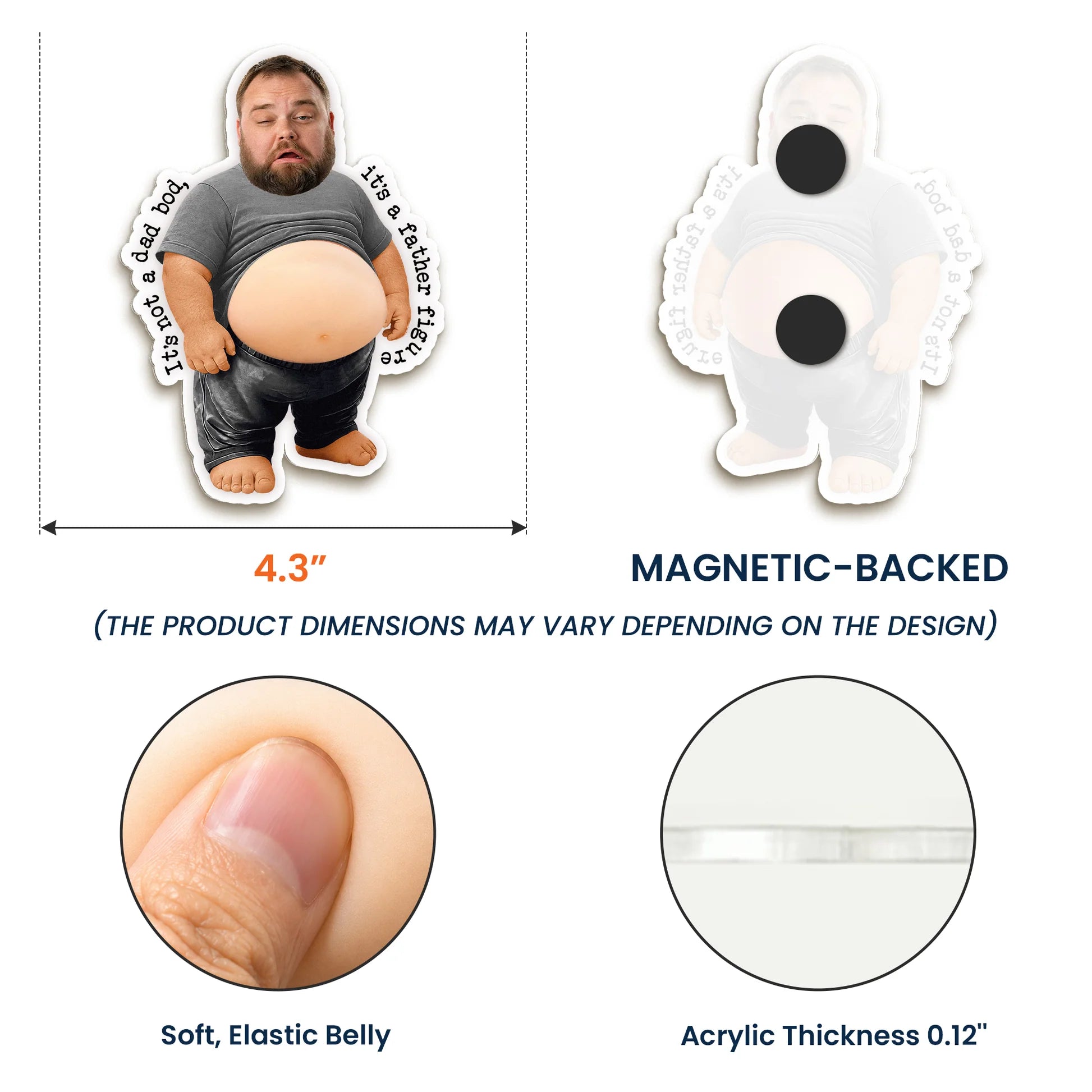 The Best Gift Ever :) It’s Not A Dad Bod, It’s A Father Figure - Funny Father's Day Gift - Personalized Fridge Magnet