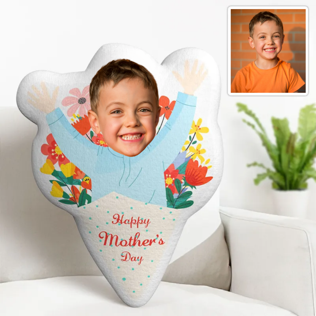The Best Gift Ever :) My Face Pillow Custom Photo Face Pillow Mother's Day Flower Face Pillow