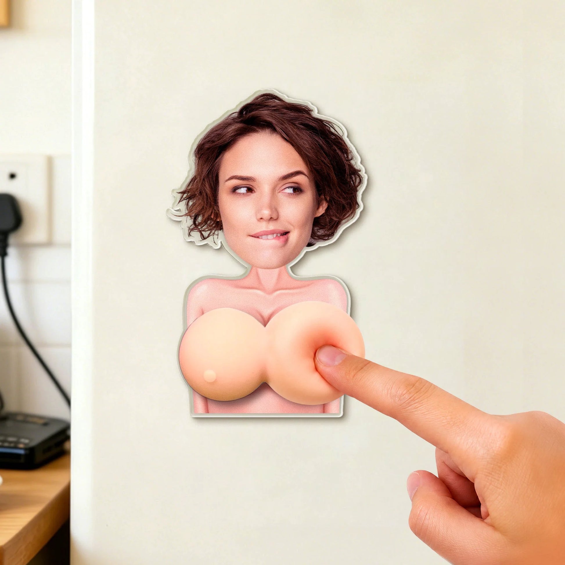 The Best Gift Ever :) Naughty Gift For Him, Funny Valentine’s Anniversary Gift Upload Face - Personalized Fridge Magnet