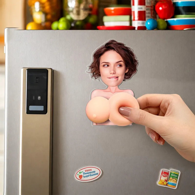 The Best Gift Ever :) Naughty Gift For Him, Funny Valentine’s Anniversary Gift Upload Face - Personalized Fridge Magnet