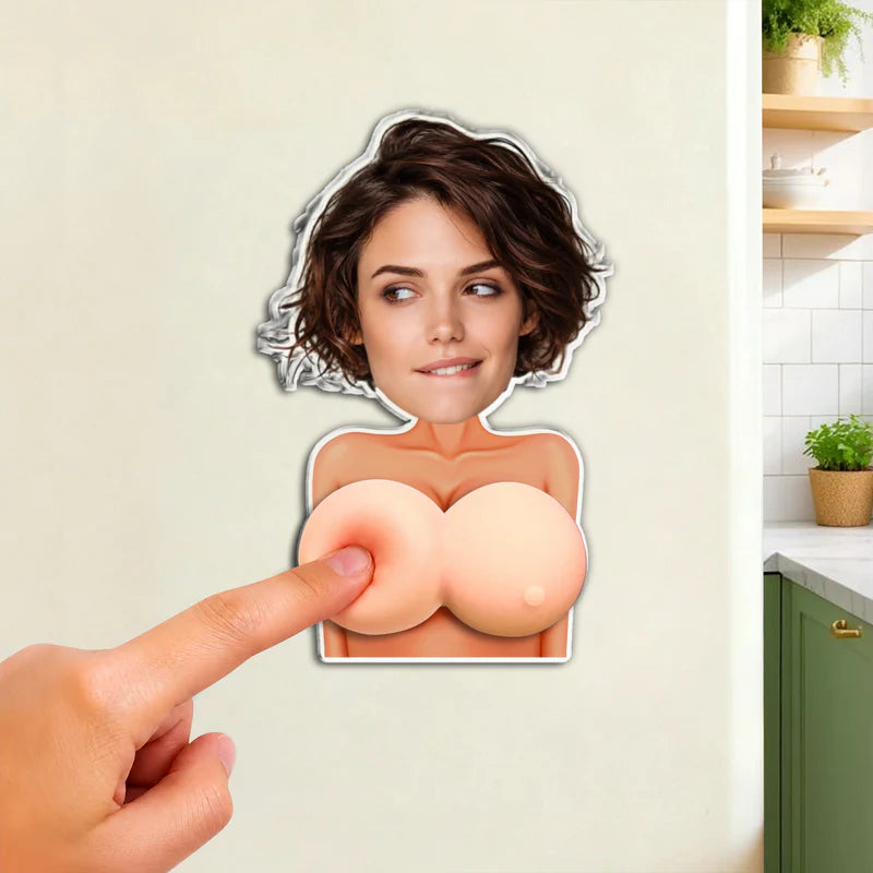 The Best Gift Ever :) Naughty Gift For Him, Funny Valentine’s Anniversary Gift Upload Face - Personalized Fridge Magnet