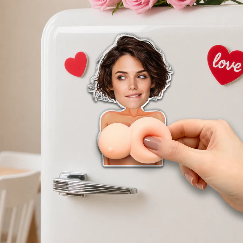 The Best Gift Ever :) Naughty Gift For Him, Funny Valentine’s Anniversary Gift Upload Face - Personalized Fridge Magnet
