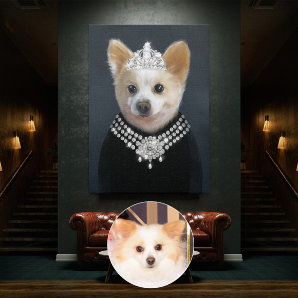 Iconic Paw Classy Lady Custom Pet Portrait