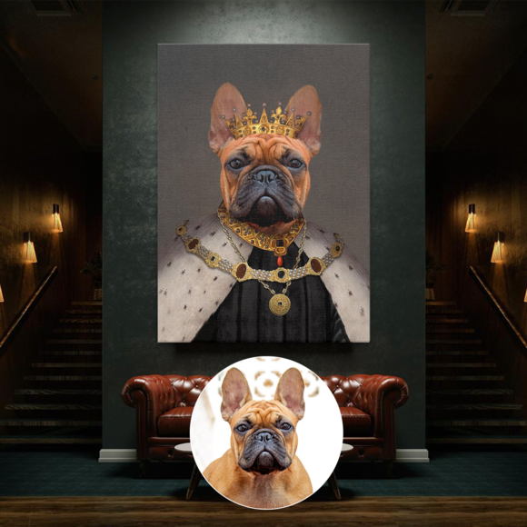 The Best Gift Ever :) Crowned King Custom Pet Portrait