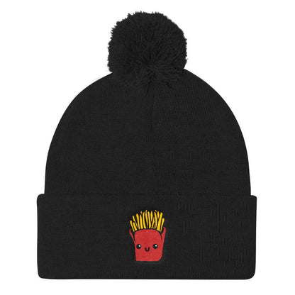 Potato Parcel Mr. Fries Pom Pom Knit Cap Black