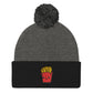 Potato Parcel Mr. Fries Pom Pom Knit Cap Dark Heather Grey/ Black