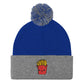 Potato Parcel Mr. Fries Pom Pom Knit Cap Royal/ Heather Grey